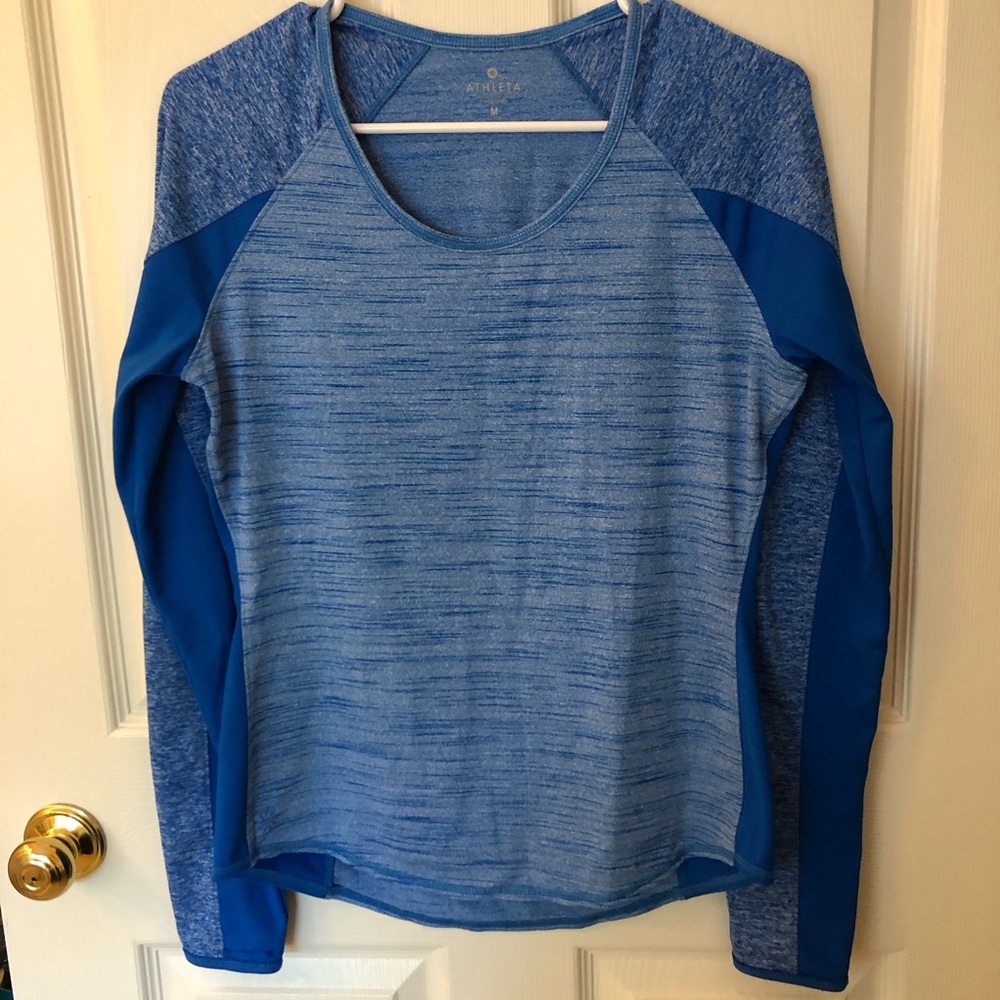 Athleta Running Wild Mix Crew in Macaw Blue